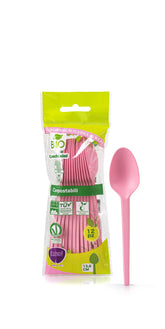 Cucchiaini Compostabili Rosa